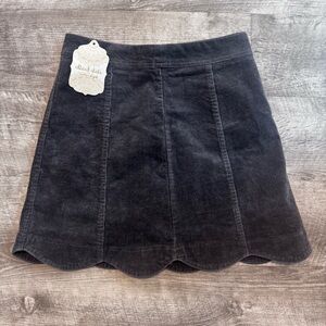 Altar'd State Sophia Scallop Corduroy Gray Mini Skirt NWT Womens Sz. XS